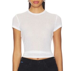 SKIMS Bridal Mesh Tee White Size L-3XL Sheer Basic Essential